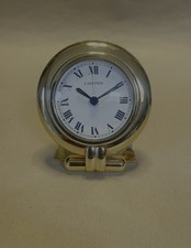 Cartier Collisee Reisewecker Gold Finish Quarz