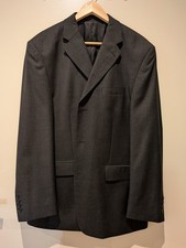 Dunkelgrauer Nadelstreifen-Anzug für Herren, Größe 50, GILBERTO