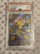 PSA 10 Gem Mint Alakazam EX 188/165 Ultra Rare Pokemon 151 Karte