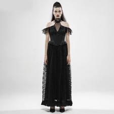 Punk Rave Goth Gothic Victorian Vintage Maxikleid - Black Lily of the Valley