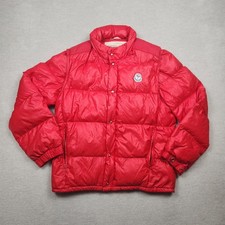 Moncler Vintage 80er Jacke Herren Daunenjacke L (3) Rot Winter Ski Puffer 2in1