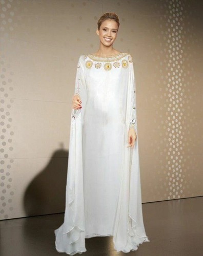 Kaftan maxi weiß stilvoll - kaftan,