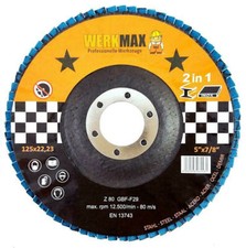 WFS Fächerscheiben 125 mm | Multi Schleifscheibe Korn 40  | Metall Inox 30 Stück