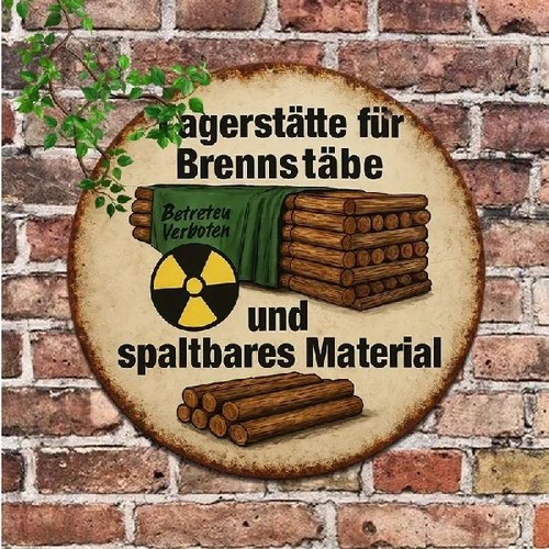 Blechschild rund lagerstätte - blechschild,