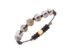 Gellner Armband Textil Tahiti Zuchtperlen 18kt Roségold 17,0g Diamanten 0,50c...