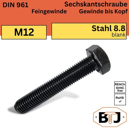 Din 961 m12 sechskantschraube - 961,