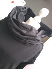 BARBARA SPEER ausgefallenes Kleid schwarz mit Kragen/Kapuze Bw Gr. 3
