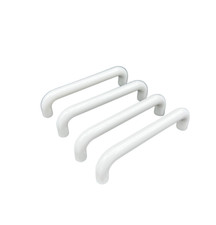 4 Bügelgriffe/Möbelgriffe/Türgriffe/Kunststoffgriffe weiß Lochabstand 96 mm