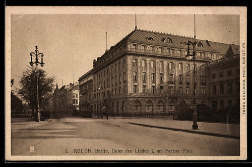 Berlin hotel adlon unter - ak, berlin,