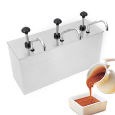 Saucenspender Senf Ketchup Spender Edelstahl Pump So?enspender Dispenser 4L x 3