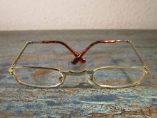 faltbare Vintage Brille 13cm gold/braun Sehstärke unbekannt Deko
