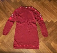 FITZ Jako-o Mädchen Strick Kleid rot Galaxy Sterne Langarm Gr. 146, top Qualität