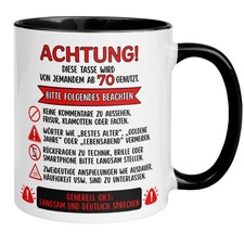 Tasse 70. Geburtstag Mann Frau