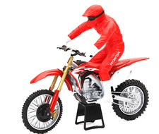 Honda CRF450 Spielzeugmodell 2022 mit Motocross Fahrer New Ray Maßstab 1:12