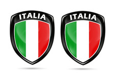 2x 3D-Gel Aufkleber Helm Hülle Laptop Tablette Italien Auto Möbel  Italia Badge