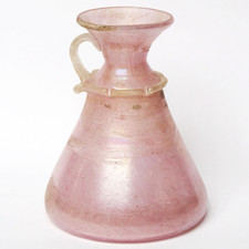 Alte Henkelvase Vase Glas rosa