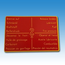 Aufkleber Holder B 12 Bremse auf Schmieröl Kraftstoff Reifendruck 60135813