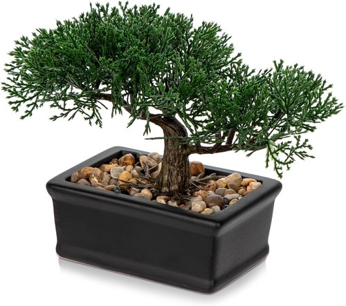 Hochwertiger kunstbonsai zeder - hochwertiger,