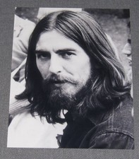 George Harrison s/w Photo Beatles Pressefoto 20/25cm 1969 Krishna-Tempeltreffen