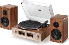 HiFire X Plattenspieler mit 100W Regallautsprechern – Audiophiles HiFi-System