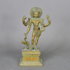 Gottheit Gott Bairava Bronze figur Inkarnation Shivas Asiatika Indien AG163