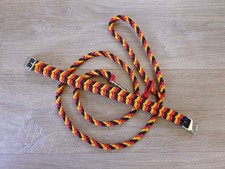 Paracord Halsband 34 cm & Leine 120 cm Schwarz Rot Gold