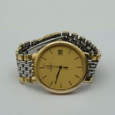 OMEGA DE VILLE HERREN QUARZ VINTAGE RAR 34MM STAHL/GOLD SCHÖNER ZUSTAND 3 SCHÖN