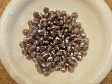 1 Portion Lampwork Glasperlen Presslinge Bicone Rostbraun 7 x 8 mm ca. 60 g