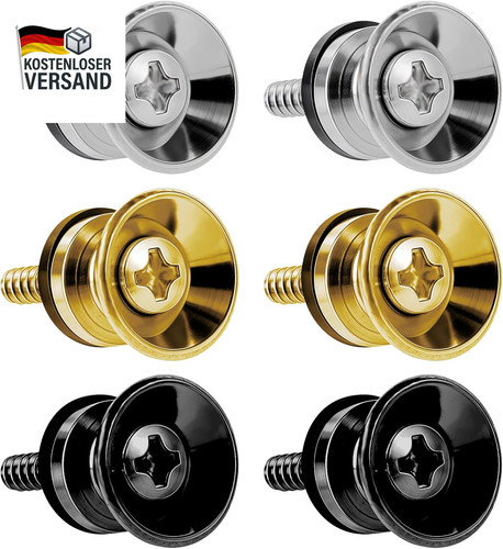 Gitarrengurtknöpfe metall - 6x,