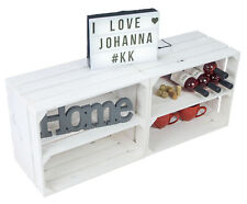 2 x Weinkisten Johanna in weiß mit länglichen Einlegeboden Obstkisten/Holzkisten