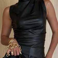 PU Kunstleder ärmelloses Top