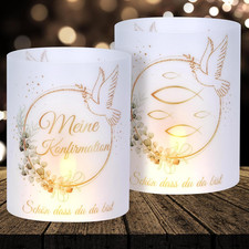 Windlicht Tischdeko Eukalyptus Grün 16 Stück Kommunion Taufe Hochzeit Deko