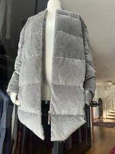 Edler Luxus Daunen Mantel/ Parka Fabiana Fillipi, Gr. 38, Grau,Samt,