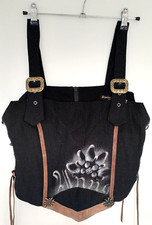 Trachtenmieder Schwarz Mieder Dopino Design Schnürung ärmellos Corsage Gr. 40