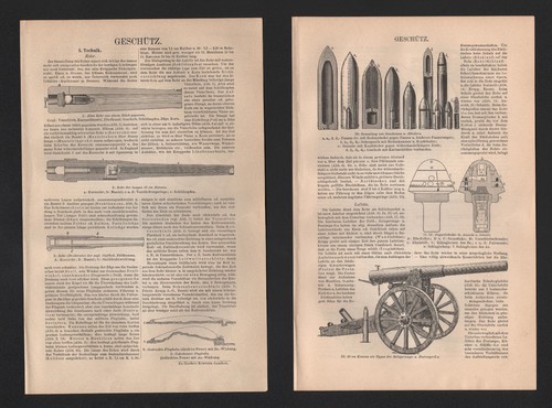 Lithografie 1904 geschütz - lithografie,