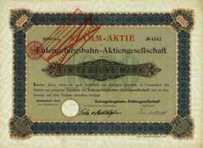 Eulengebirgsbahn AG 1903 Reichenbach Schlesien Silberberg Neurode AGIV 1000 Mark