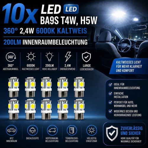 10x ba9s t4w - h5w, 360°