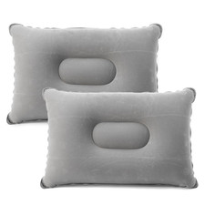 Aufblasbares Kissen 2 Stück 34x22cm Nackenkissen Camping Reisekissen Luftkissen