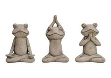 Yoga Frosch 3er Set Zement