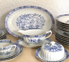 Edel Vintage Porzellan Tafelservice + 6 Pers. Seltmann Weiden China blau