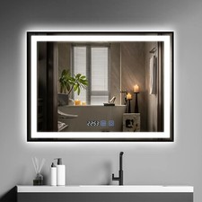 Puluomis 80x60cm LED Badspiegel mit Beleuchtung Wandspiegel Touch Beschlagfrei