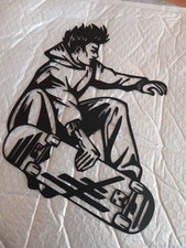 metall wandbild Skater Geschenk dekoration deko wand  skatebord