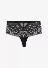 String mit Spitze Gr. 44/46 Schwarz Damen-Unterwasche Slip Panty Unterhose Neu