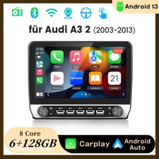 Für AUDI A3 8P 03-2013 Android14 Carplay Autoradio GPS Nav WIFI BT SWC DAB+ 128G