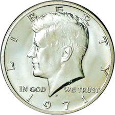 USA  Kennedy Half Dollar 1971  D,   John F. Kennedy ( 35. Präsident der USA )