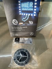 Original Mercedes Benz Nabendeckel Stern mit Lorbeerkranz schwarz neu 75mm