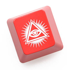 rote Tastenkappe Allsehendes