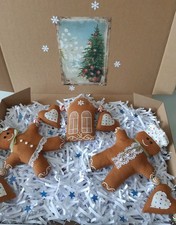 Weihnachten Lebkuchenmann Girlande Tilda Art Dekoration  Handgefertigt Landhaus 