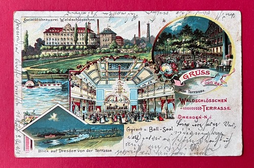 Litho dresden 1900 brauerei - ak,