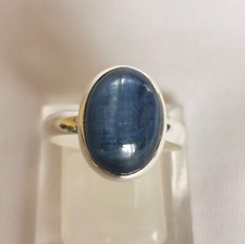 Ring mit Kyanit, 925er Silber - Gr 19,1 - Disthen - Blau